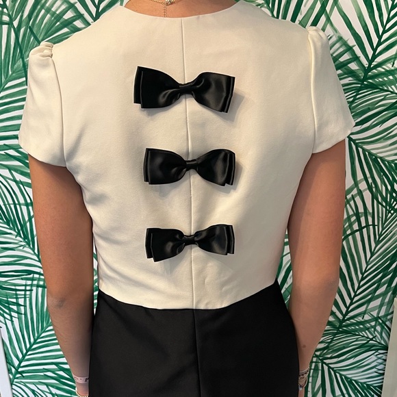 Camilyn Beth Cocktail Black and White Bow Dress 4 - Picture 6 of 7